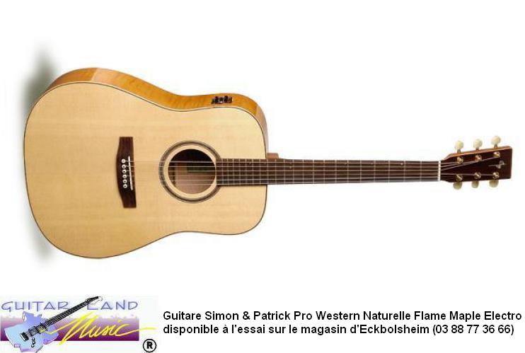 Guitare Simon & Patrick Pro Western Naturelle Erable Electro